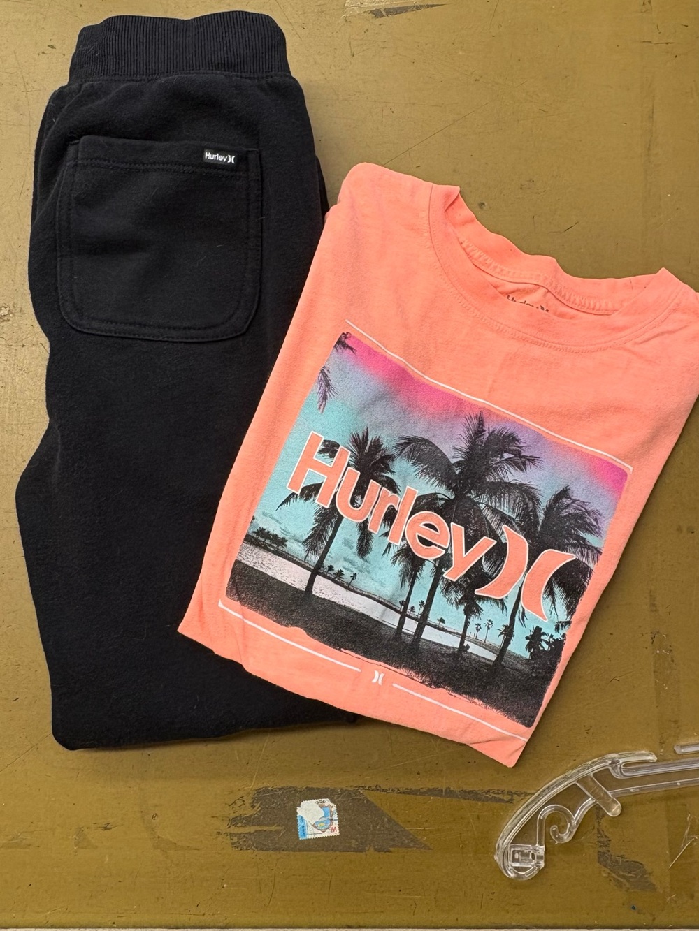 Hurley Coral Pink Palm Graphic Tee for Kids